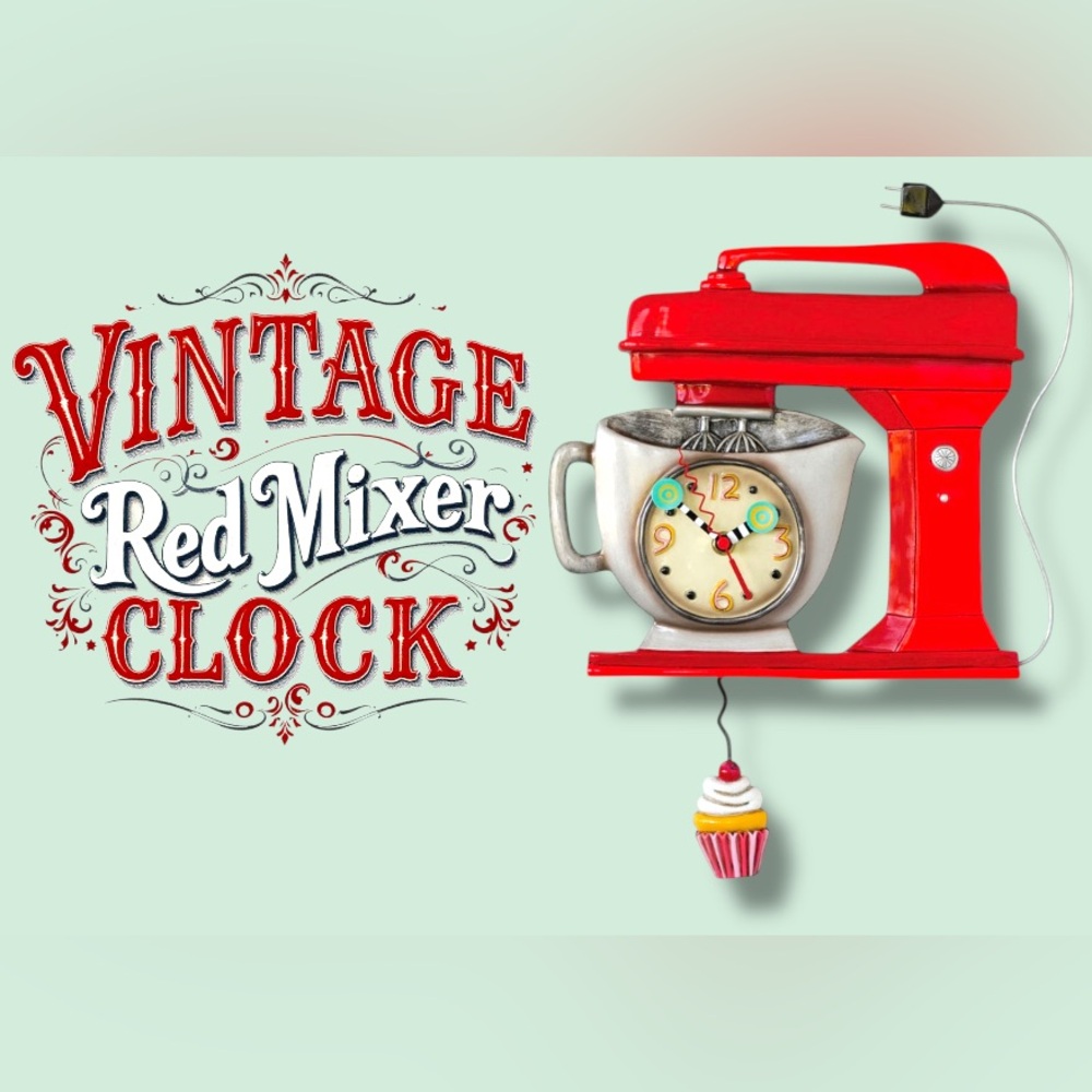 Vintage Red Mixer Clock